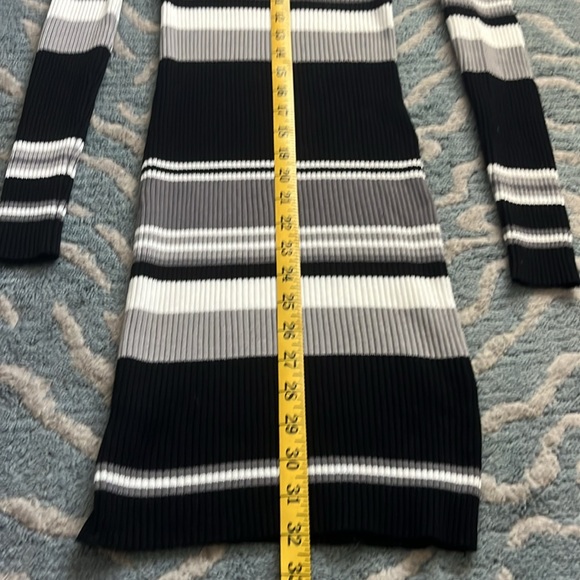 Venus Striped Knit Sweater Bodycon Dress Women’s Size S with Turtleneck - Picture 6 of 8